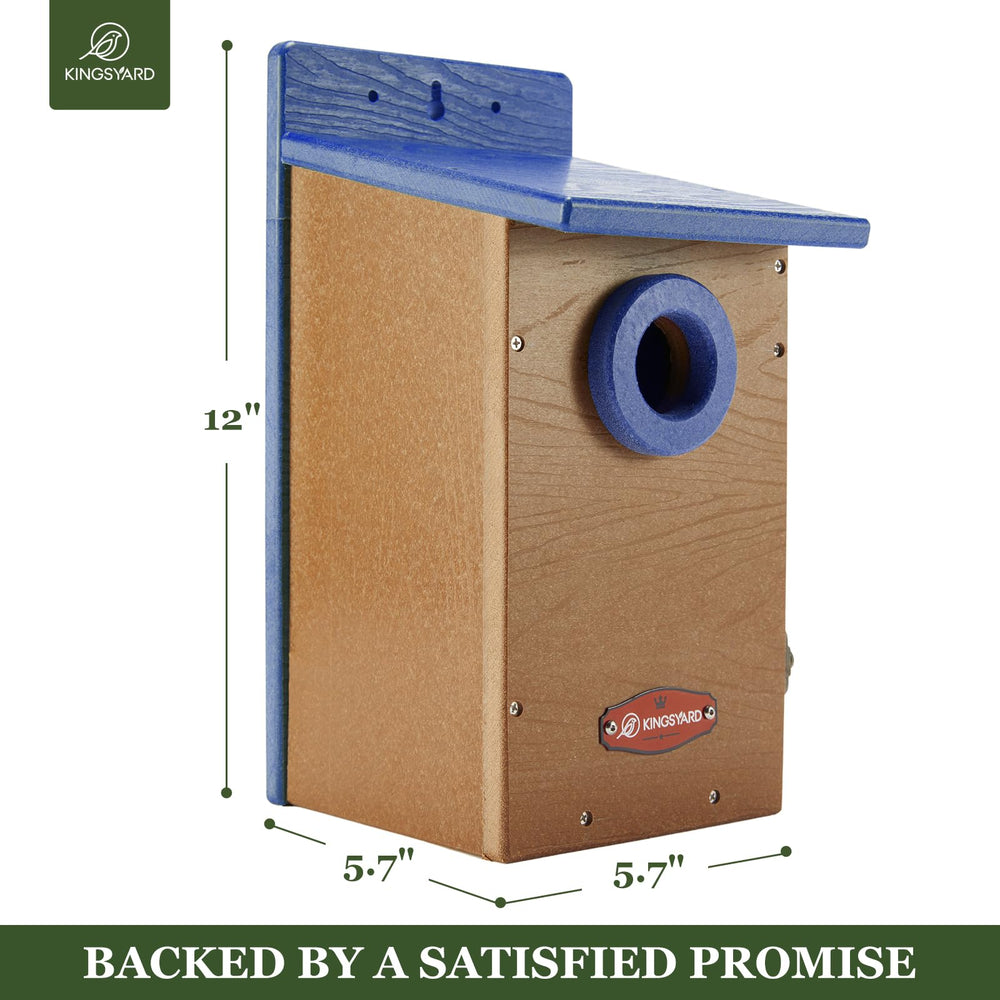 Side view of Kingsyard Bluebird House showing transparent panel