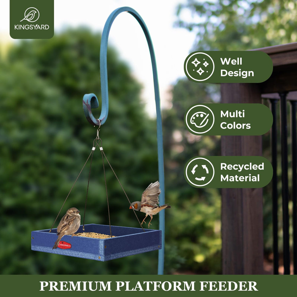 Side view of Kingsyard Platform Bird Feeder showcasing mesh bottom