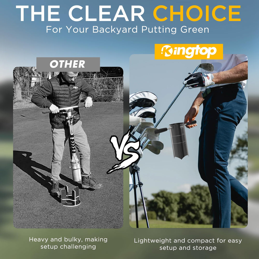 Side view of KINGTOP Golf Hole Cutter with ergonomic handle