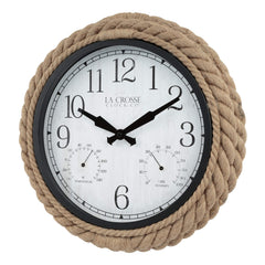Side view of La Crosse 14-inch Rowan wall clock showing metal hands