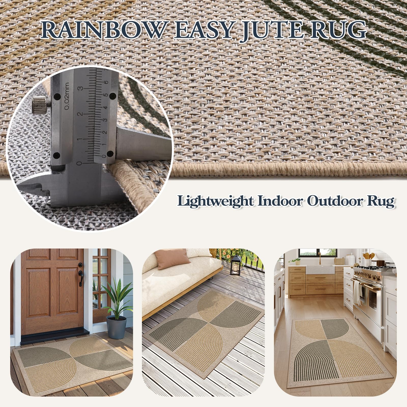Side view of Lahome Rainbow Muddy Mat with TPE backing