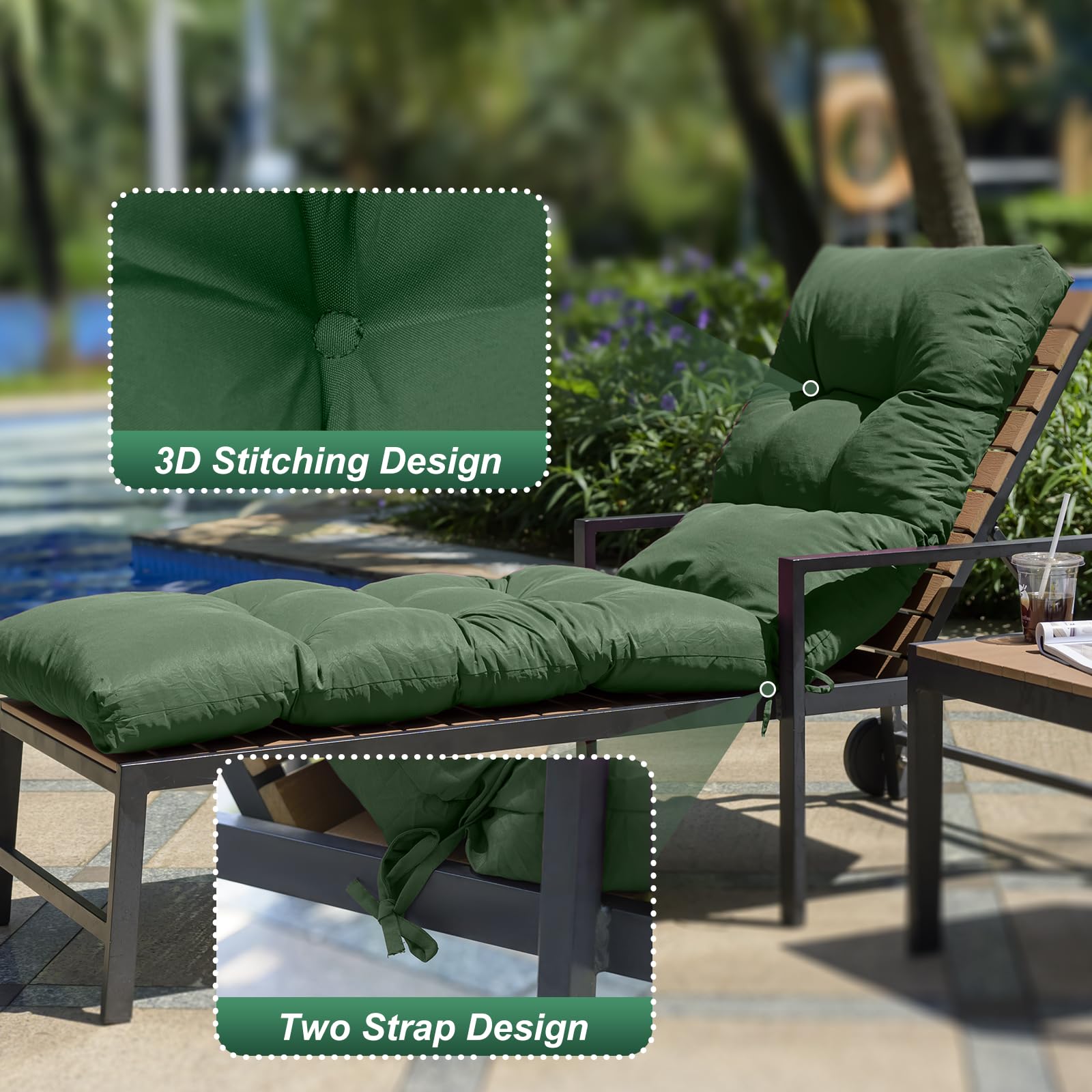 Side view of LCYY.TG Outdoor Lounge Chair Cushion