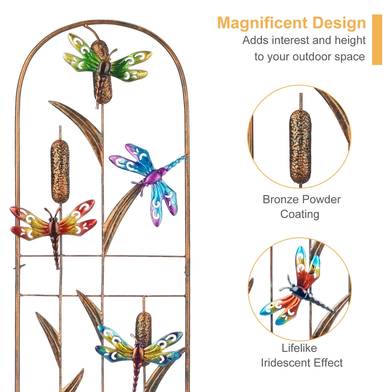 Side view of LEWIS&WAYNE Metal Garden Trellis in outdoor setting