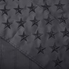 Side view of Lifraon Black American Flag with stitched ends