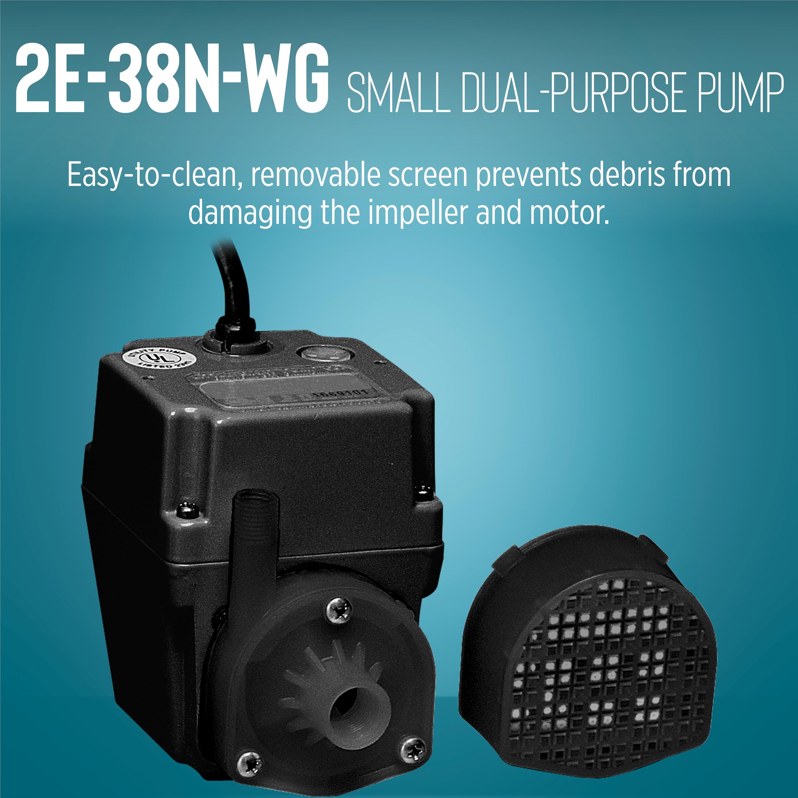 Side view of Little Giant 2E-38N-WG showing dimensions