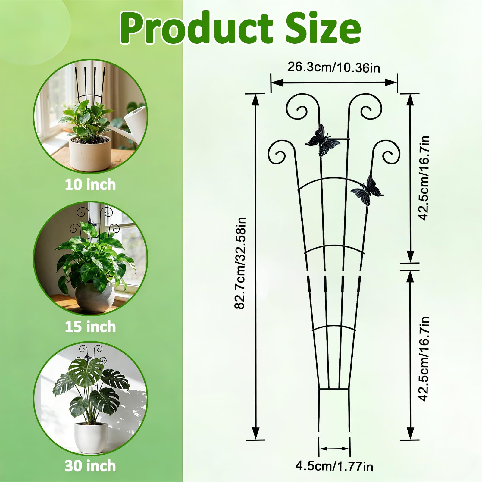 Side view of LLCJYYCY plant stakes for Monstera support