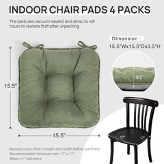 Side view of Love's cabin Memory Foam Chair Cushion, green colour