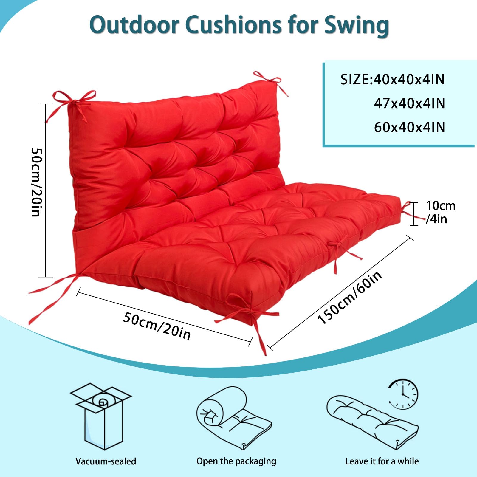 Side view of LQQSDPJ swing replacement cushion