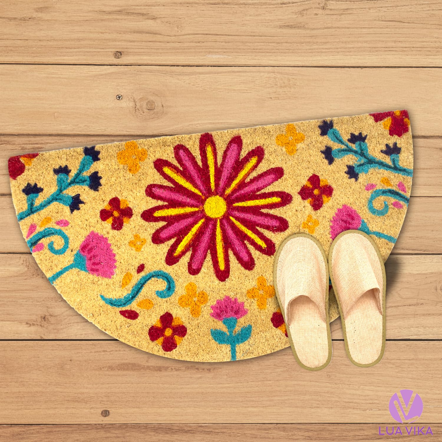 Side view of LUA VIKA Coir Doormat showing texture