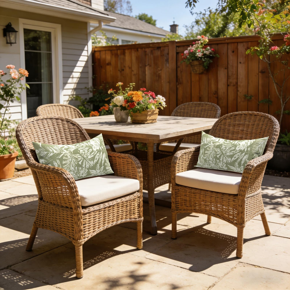 Side view of LVTXIII Outdoor Lumbar Pillow Cover, showing fabric texture
