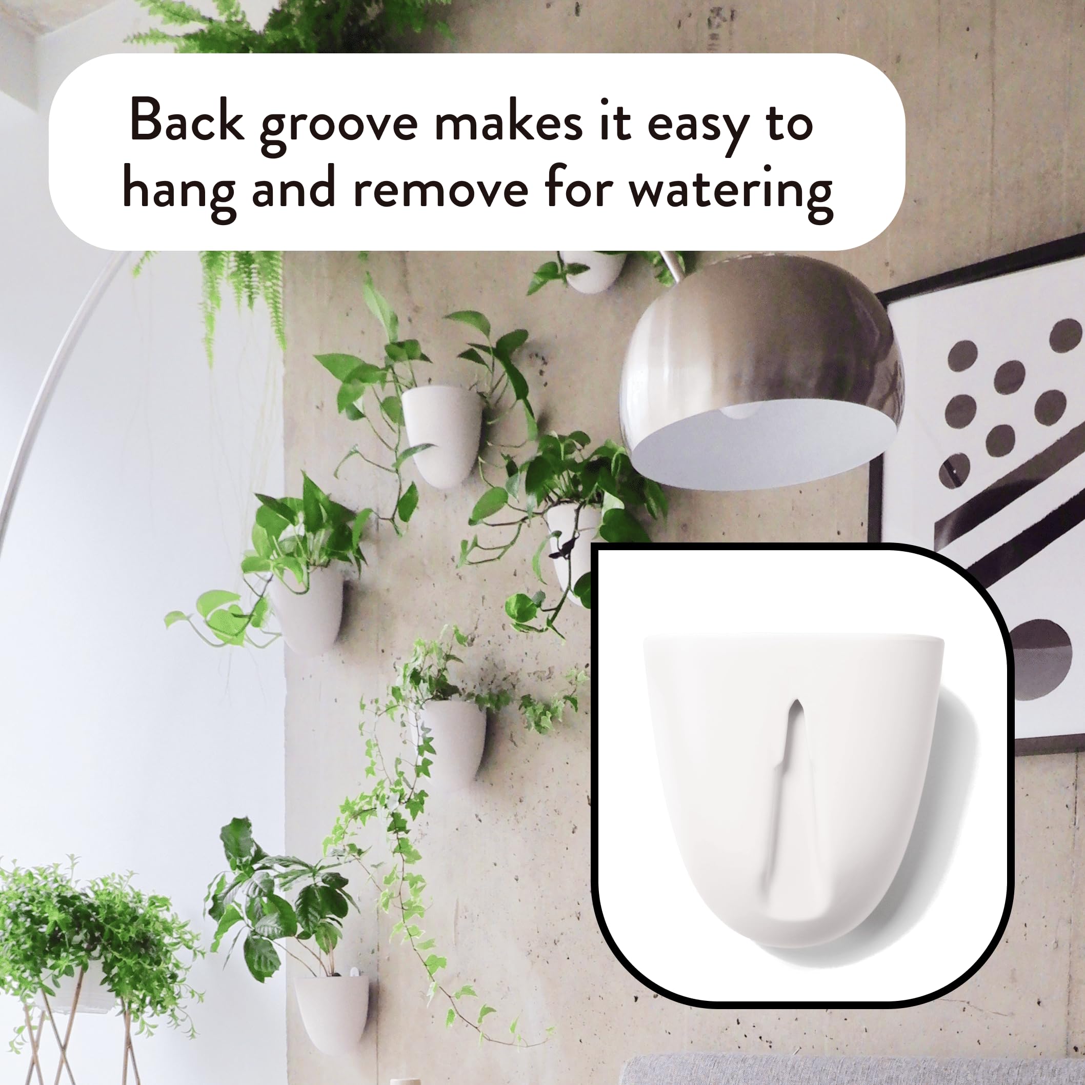 Side view of Make Good self-watering wall planter