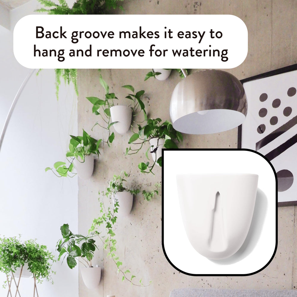 Side view of Make Good self-watering wall planter