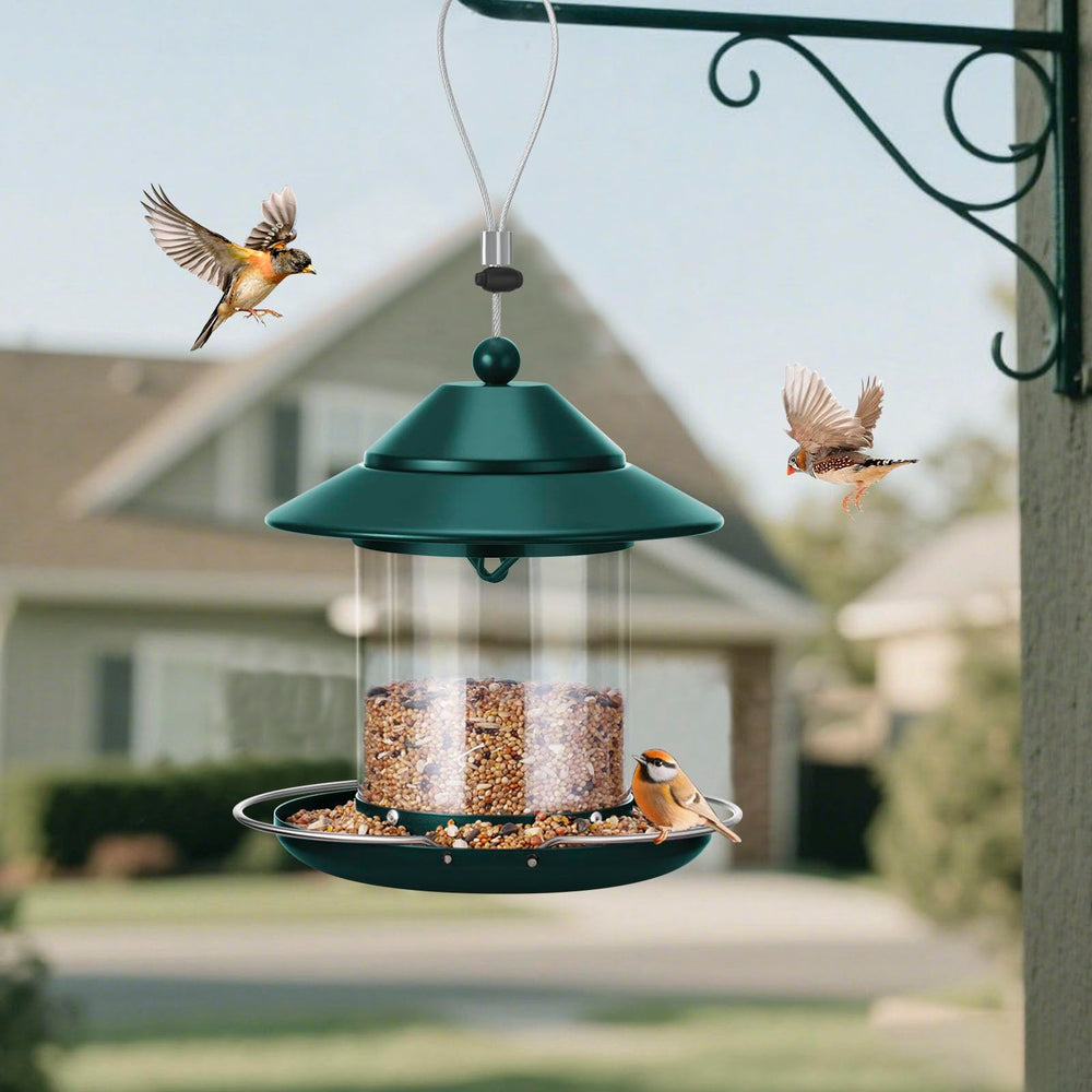 Side view of MAXDORIA Hanging Bird Feeder in use