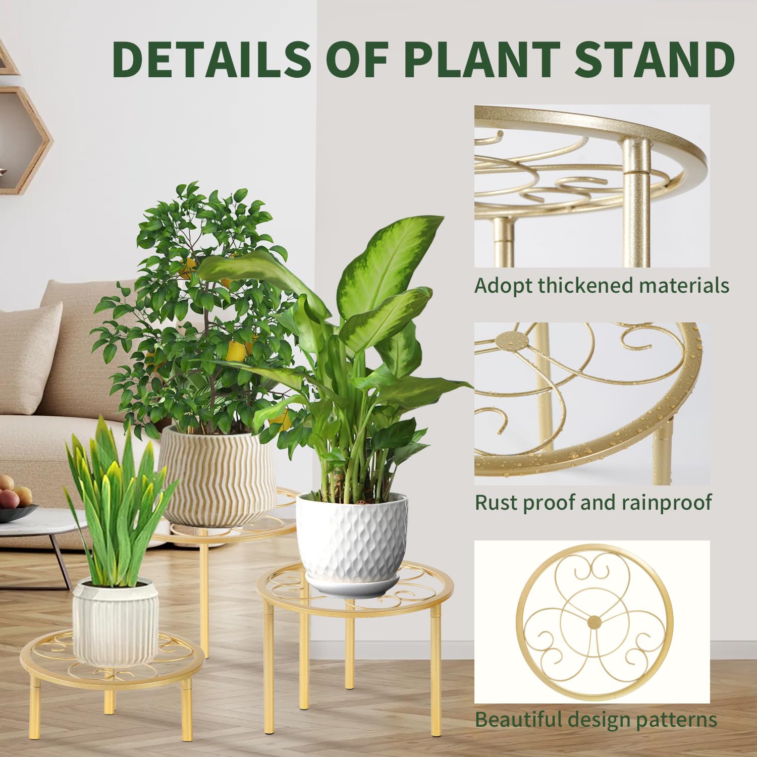side view of mekpiwu plant stands in a garden