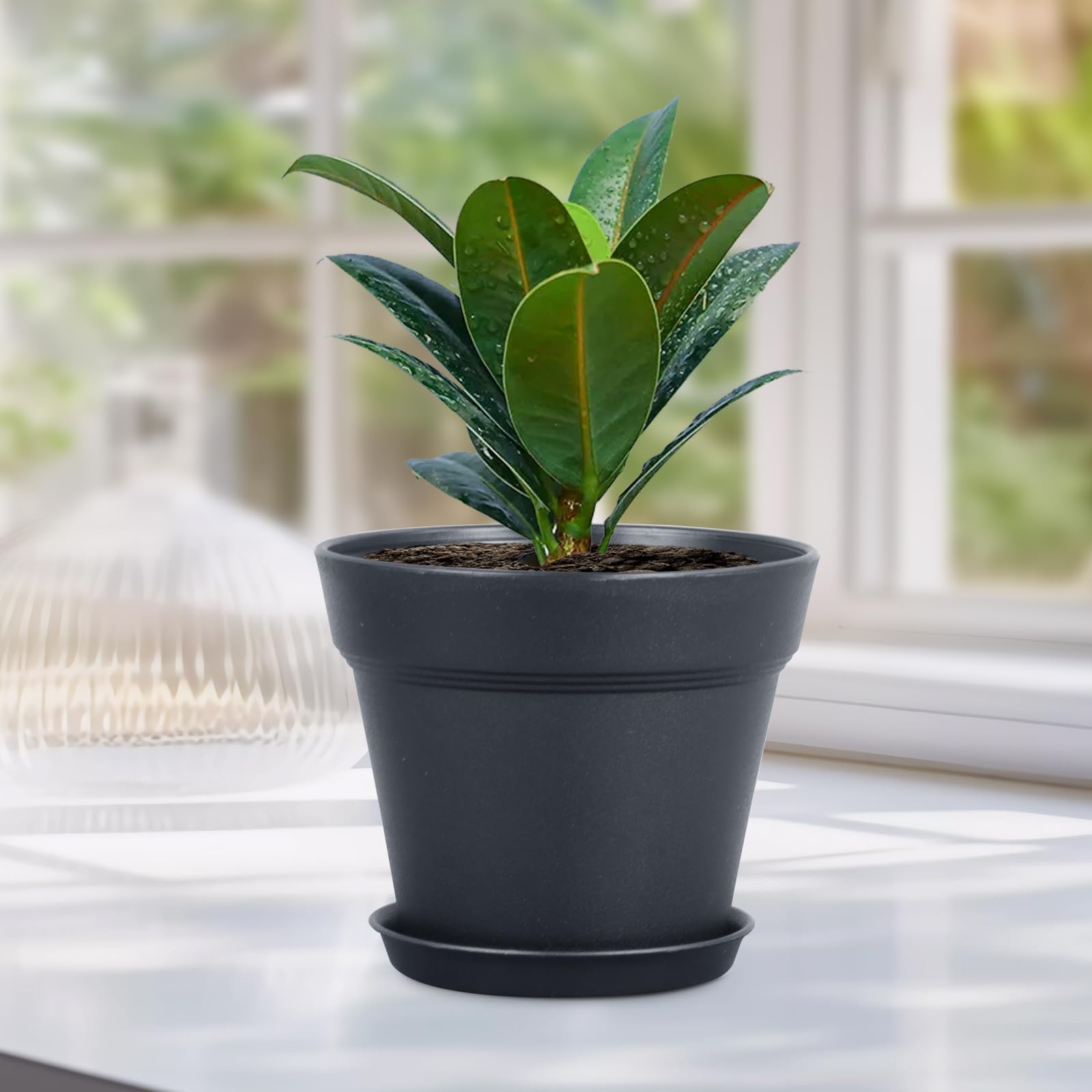 Side view of Meowell nursery pots showing matte finish
