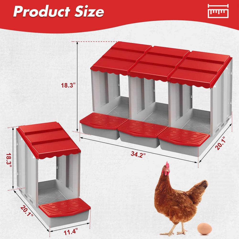 Side view of Meyoppm Chicken Nesting Box showing compartments