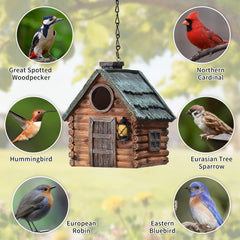Side view of MINWOLF Bird House showcasing entrance hole