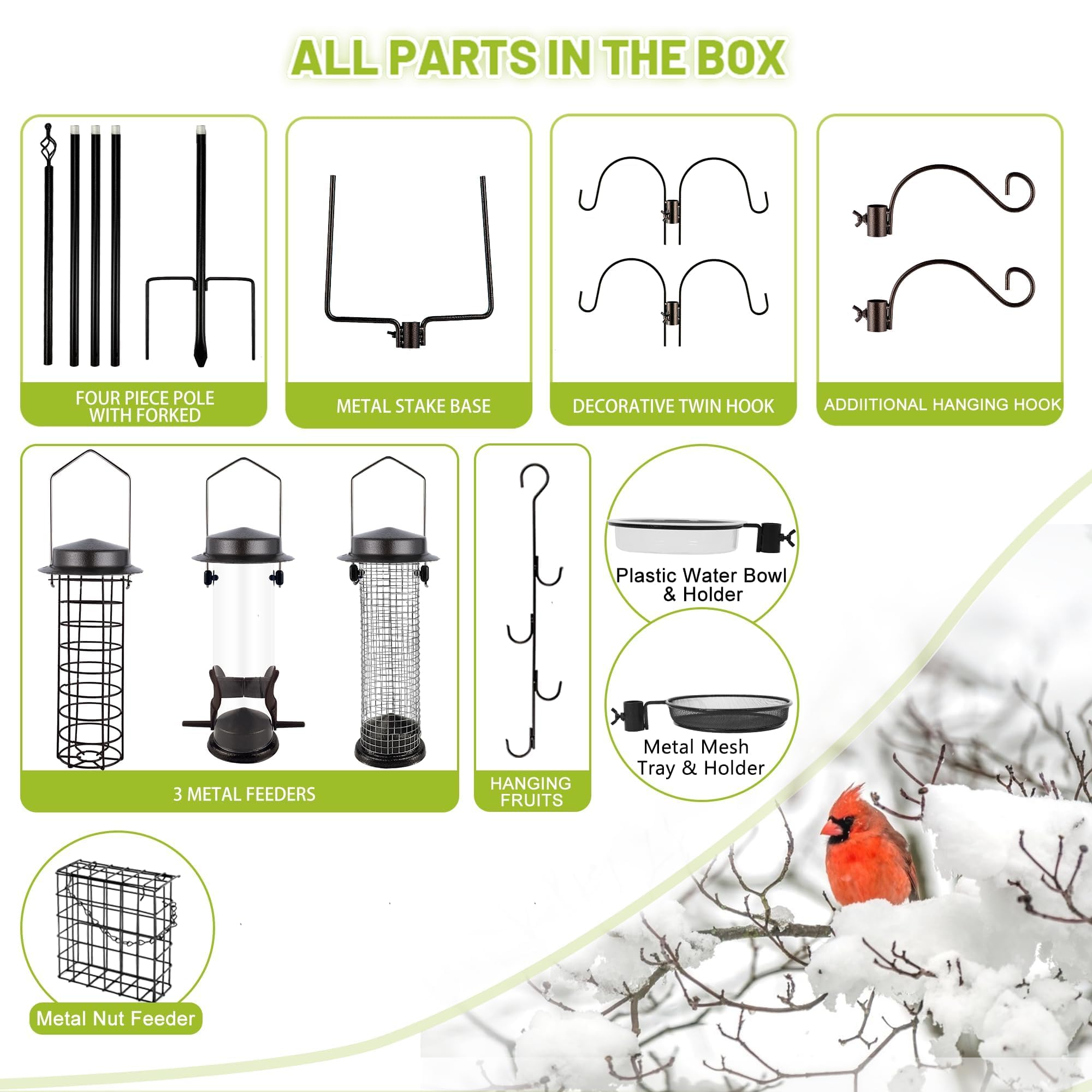 Side view of MIXXIDEA Bird Feeder Station showing height