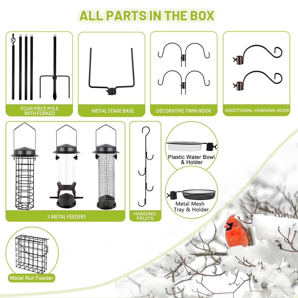 Side view of MIXXIDEA Bird Feeder Station showing height