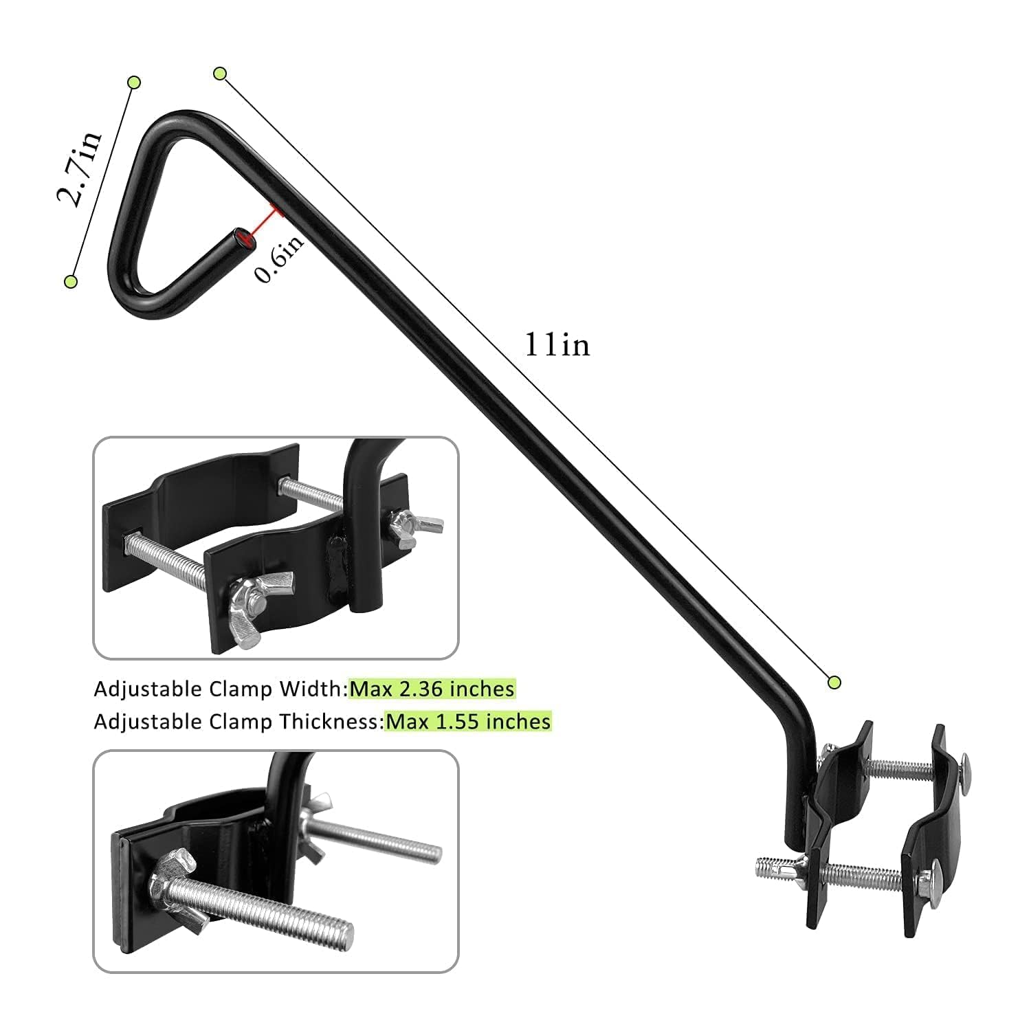 Side view of MIXXIDEA Deck Hook holding a bird feeder