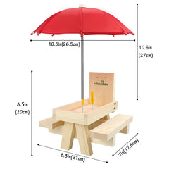 Side view of MIXXIDEA Squirrel Feeder showing solid wood construction