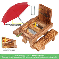 Side view of MIXXIDEA Squirrel Feeder with umbrella