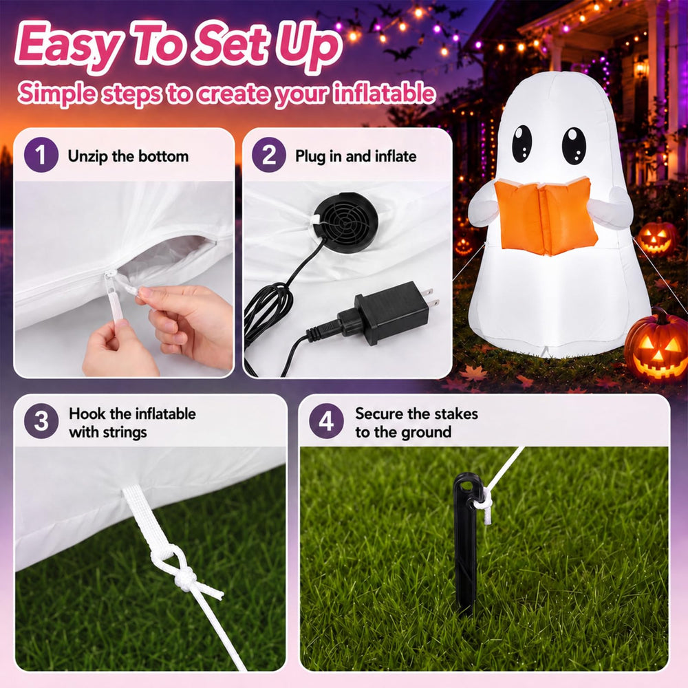 Side view of Motionchic inflatable ghost outdoors