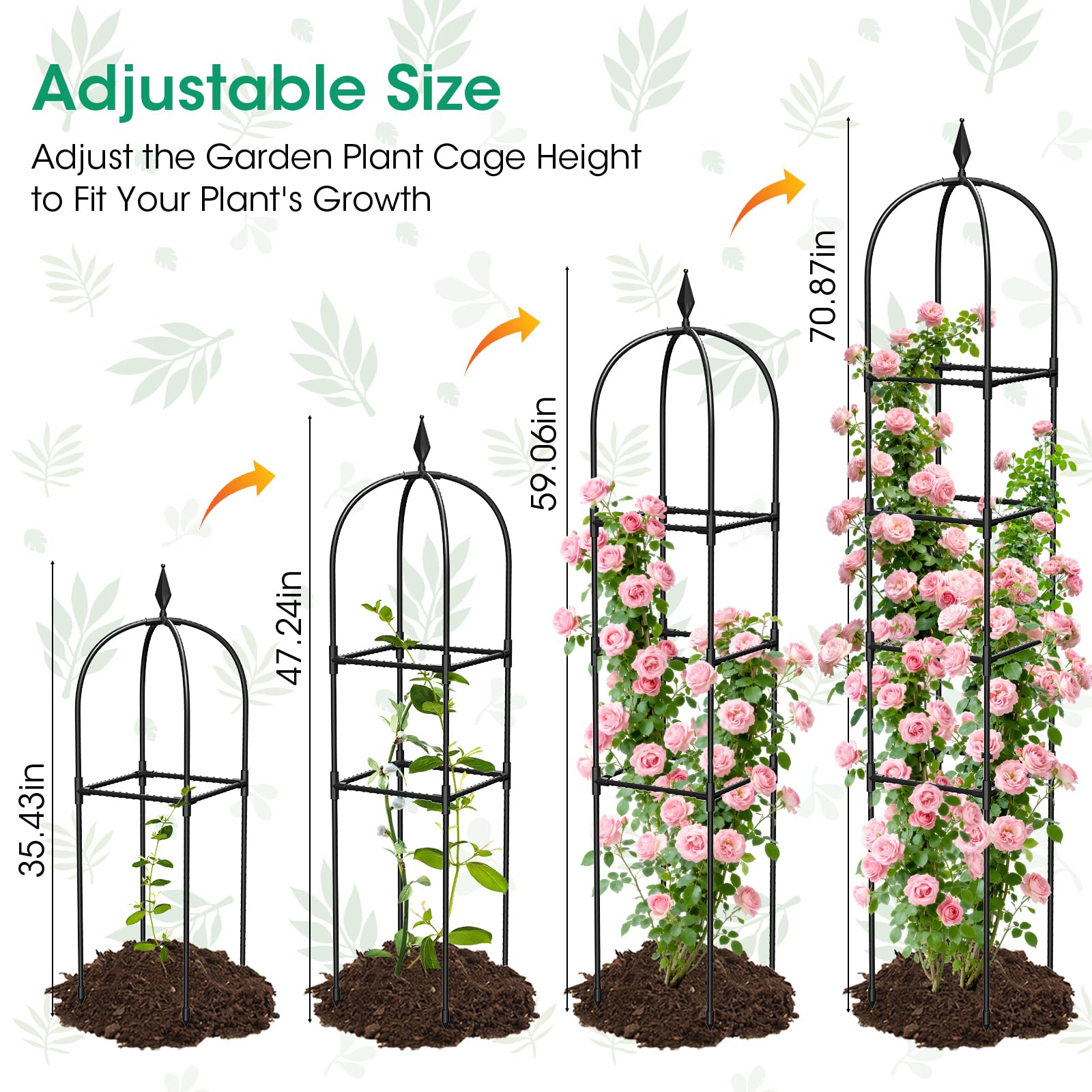 Side view of MQHUAYU Garden Trellis in black