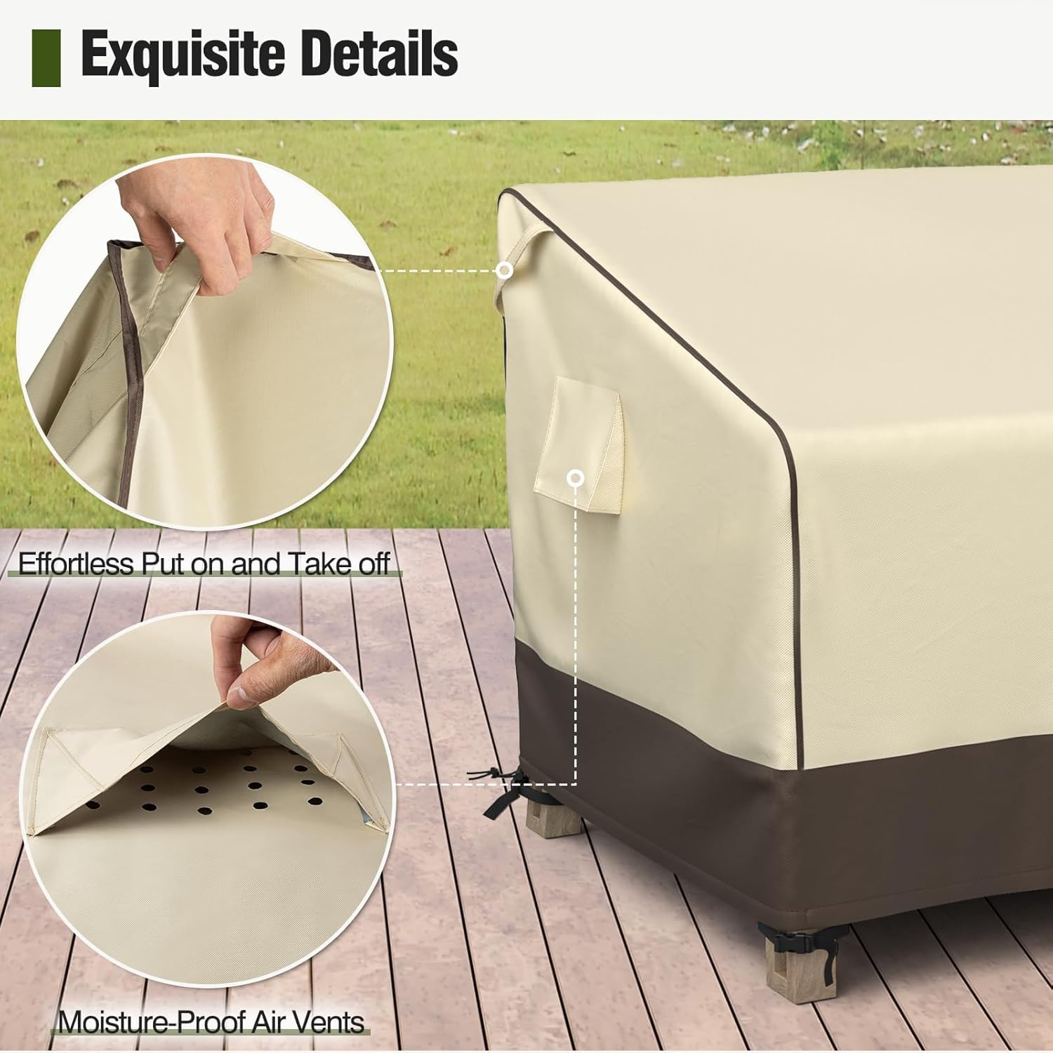 Side view of MR. COVER 3-Seater Outdoor Couch Cover