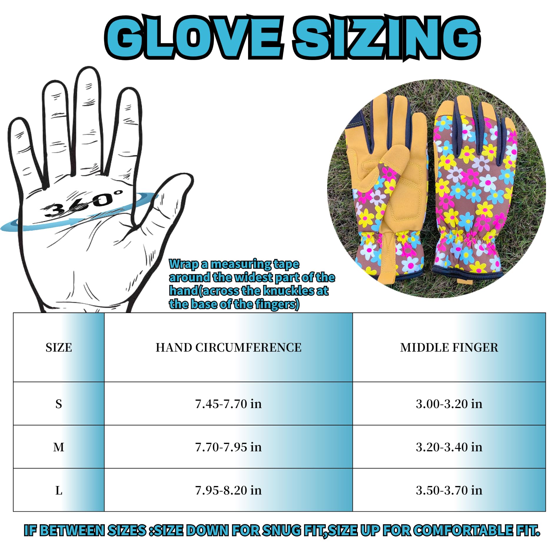 Side view of MSUPSAV Gardening Gloves highlighting floral design