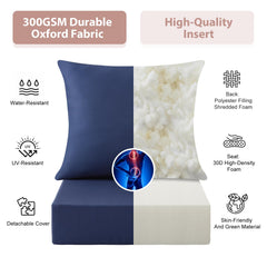 Side view of MuaMelop seat cushion with adjustable tie straps