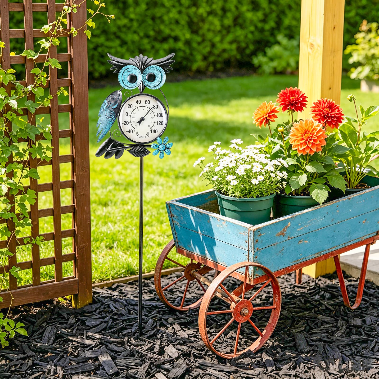 Side view of MUMTOP Outdoor Thermometer highlighting design