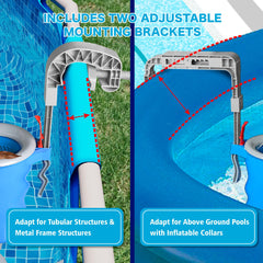Side view of MUWOOB Above Ground Pool Skimmer installed on pool edge
