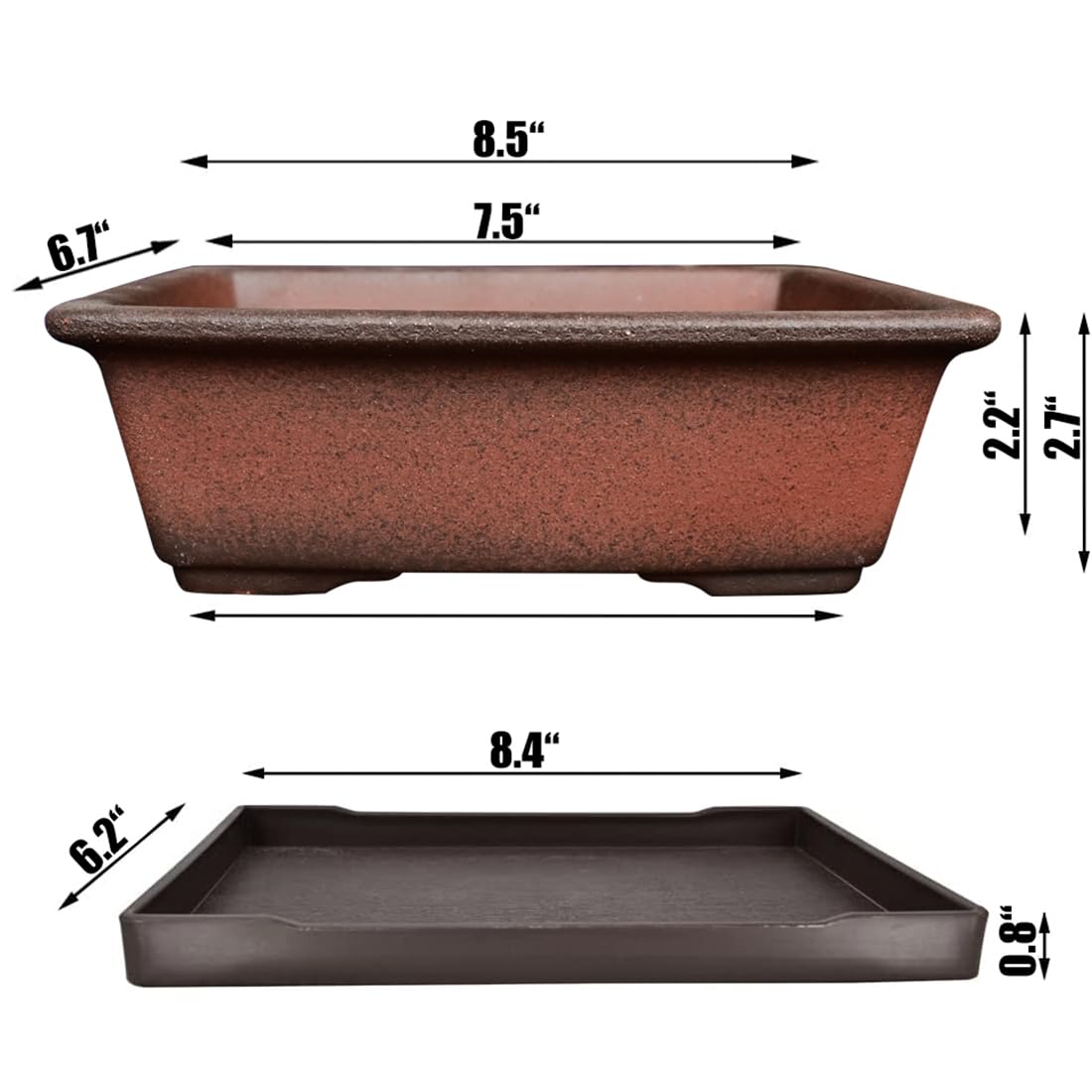 Side view of MUZHI decorative ceramic planter showing gradient colour