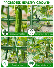 Side view of MYMULIKE Cucumber Trellis supporting climbing plants