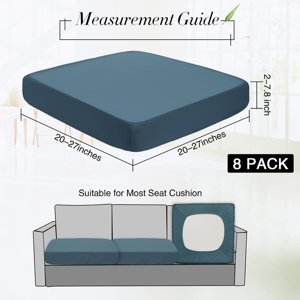 Side view of Newwiee cushion covers showing stretchy fabric