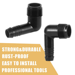 Side view of NFAMRZCAR 1/2" irrigation adapter fittings in black