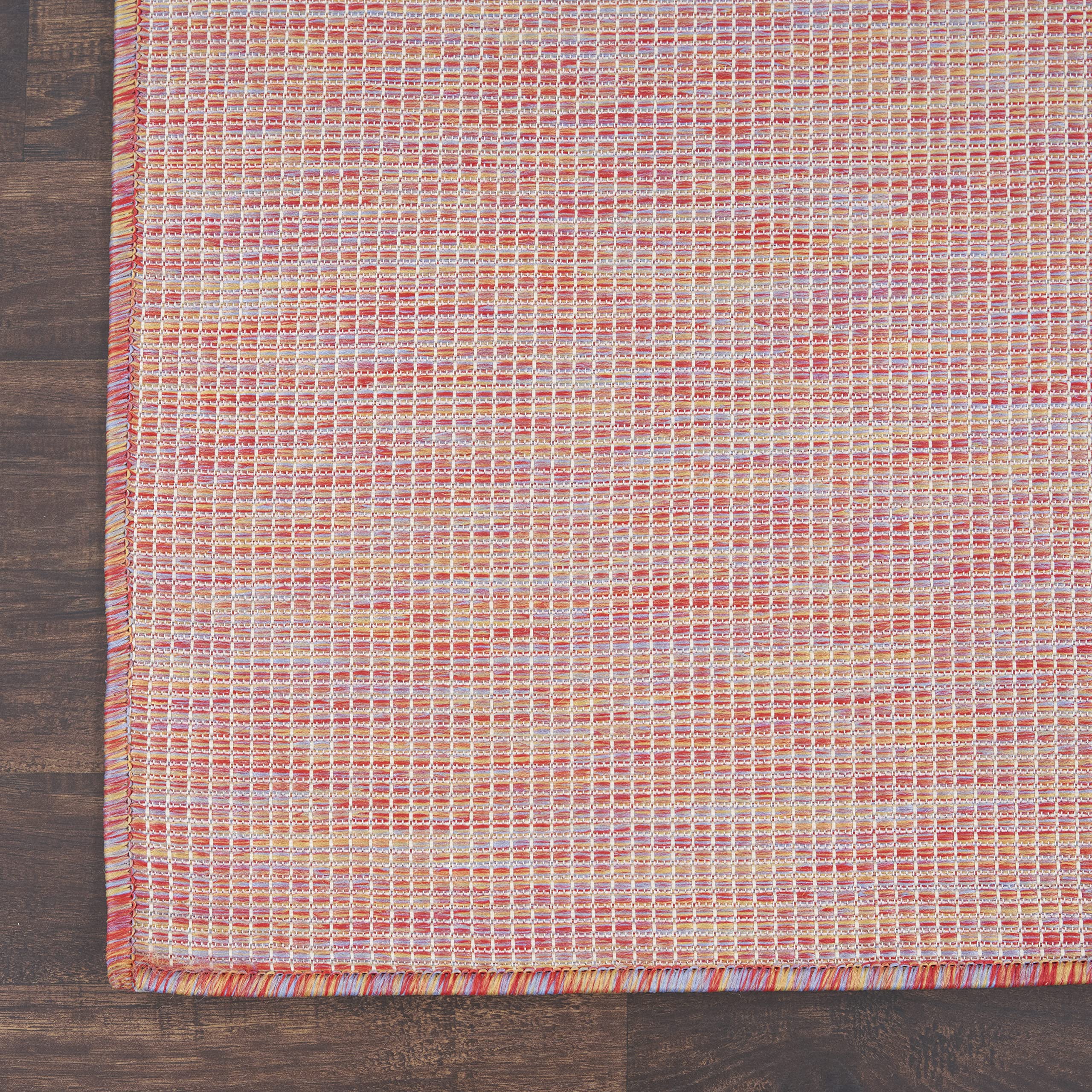 Side view of Nourison Positano Rainbow outdoor rug