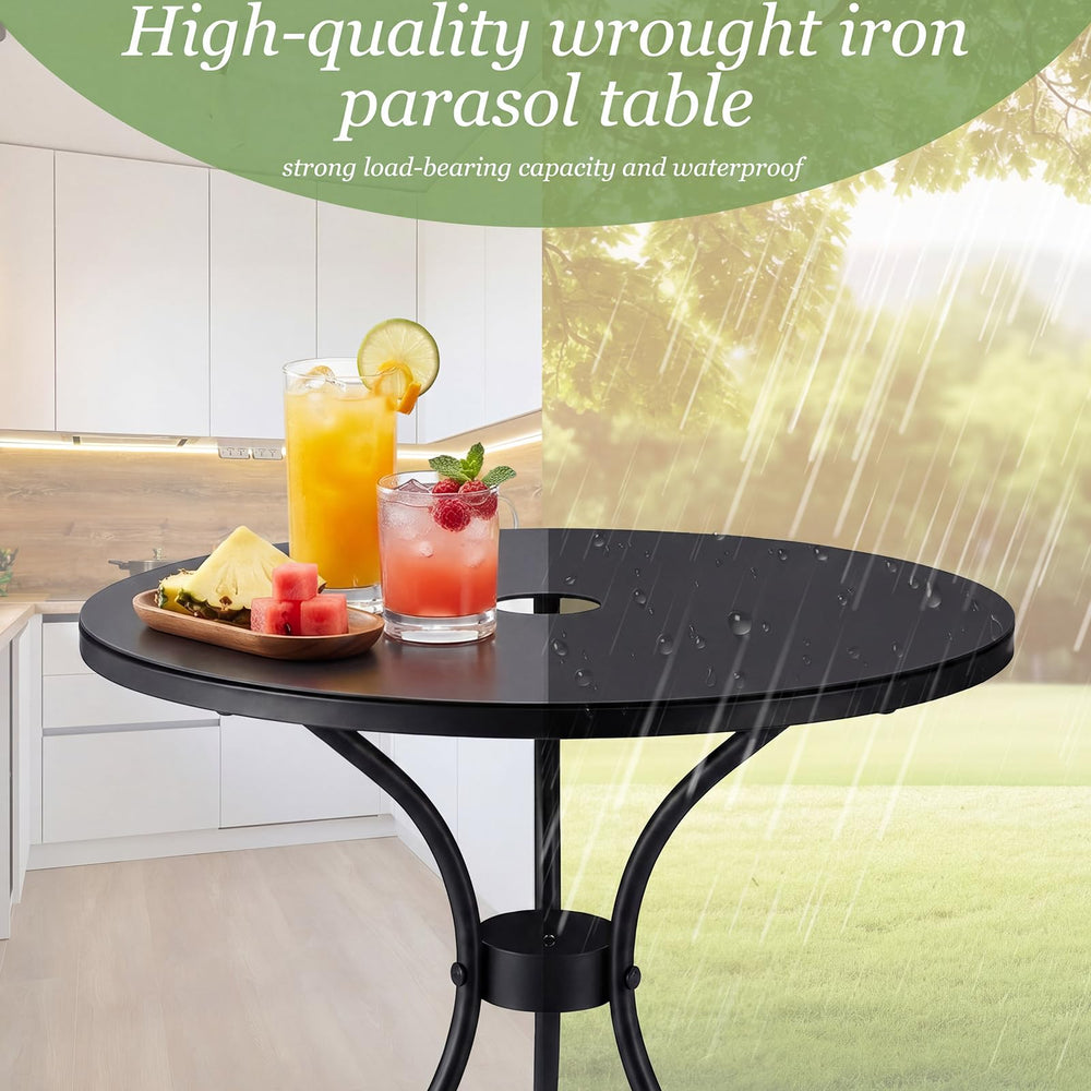 Side view of Novabright 15.75-inch umbrella table