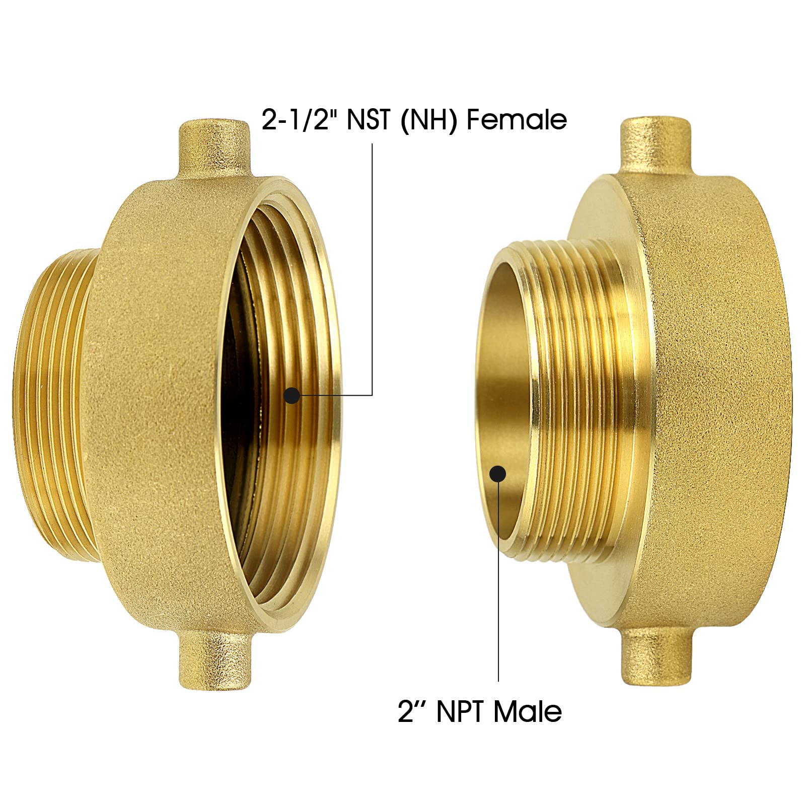 Side view of NOVINO Fire Hydrant Hose Adapter highlighting its multi-use design