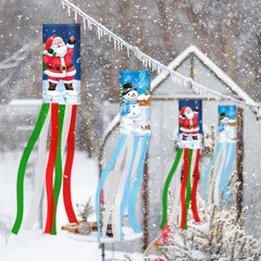 Side view of NOVWANG Christmas windsocks hanging outdoors