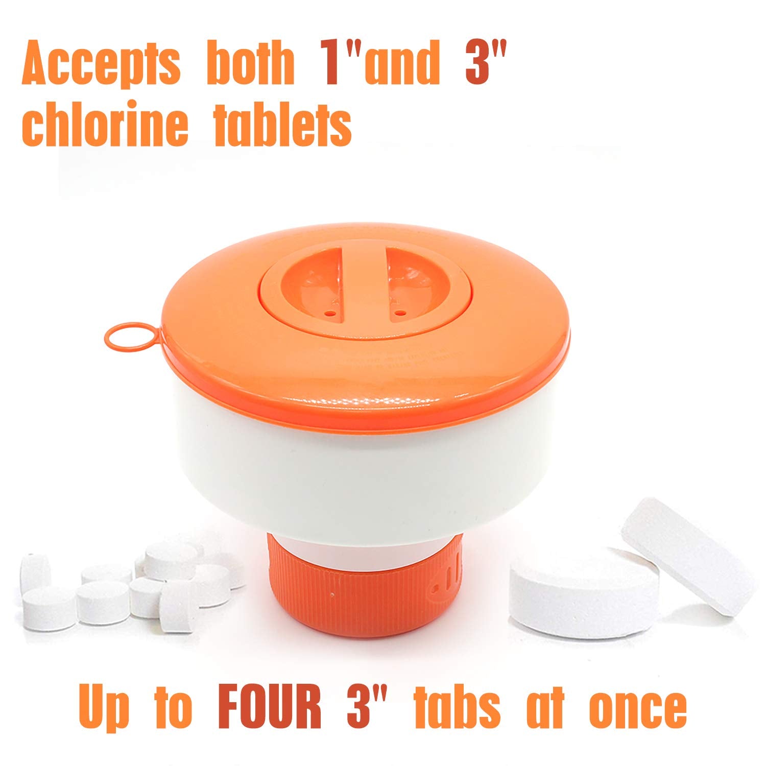 Side view of ODJSY Pool Chlorine Floater showing collapsible design