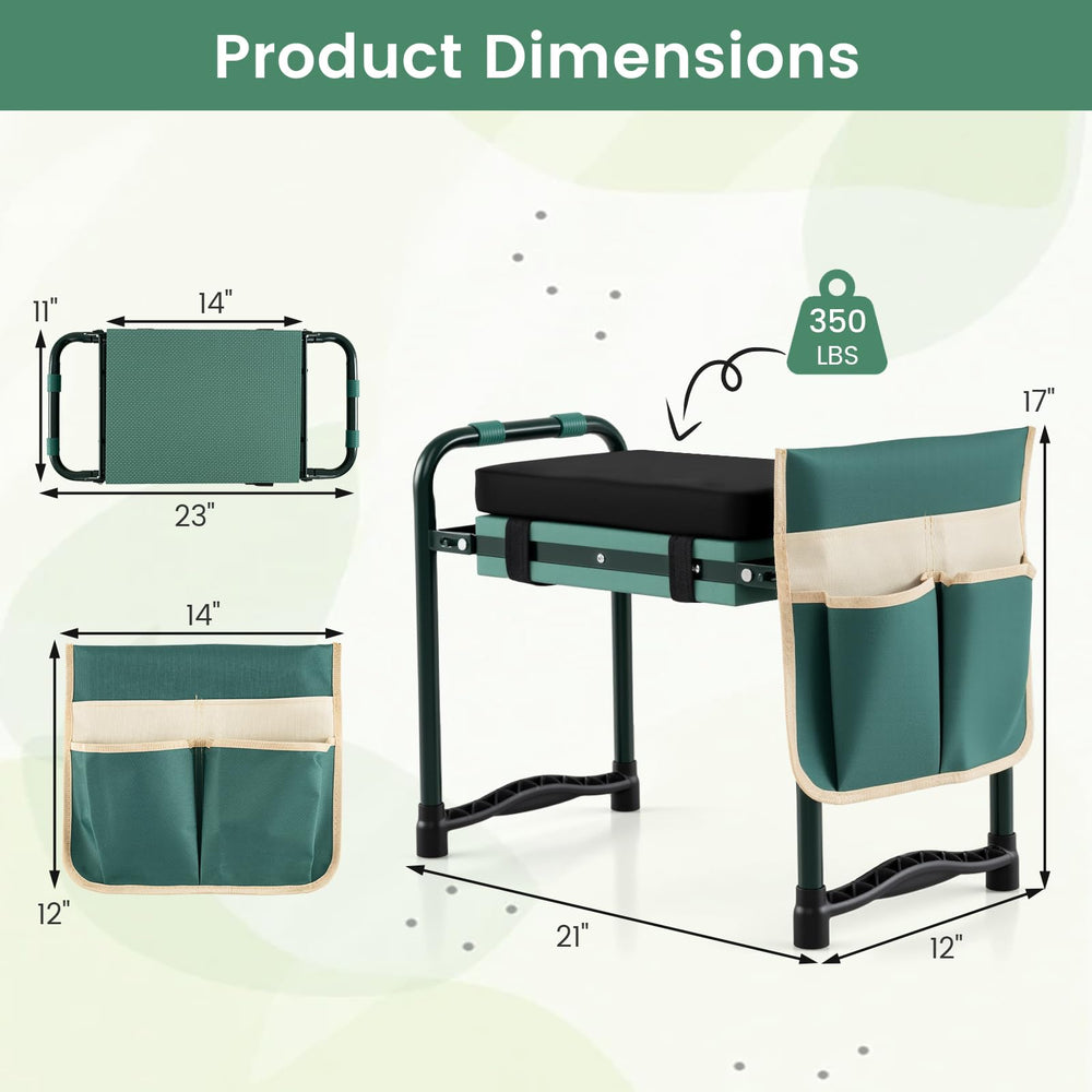 Side view of OFFICEJOY Garden Kneeler showing detachable armrests
