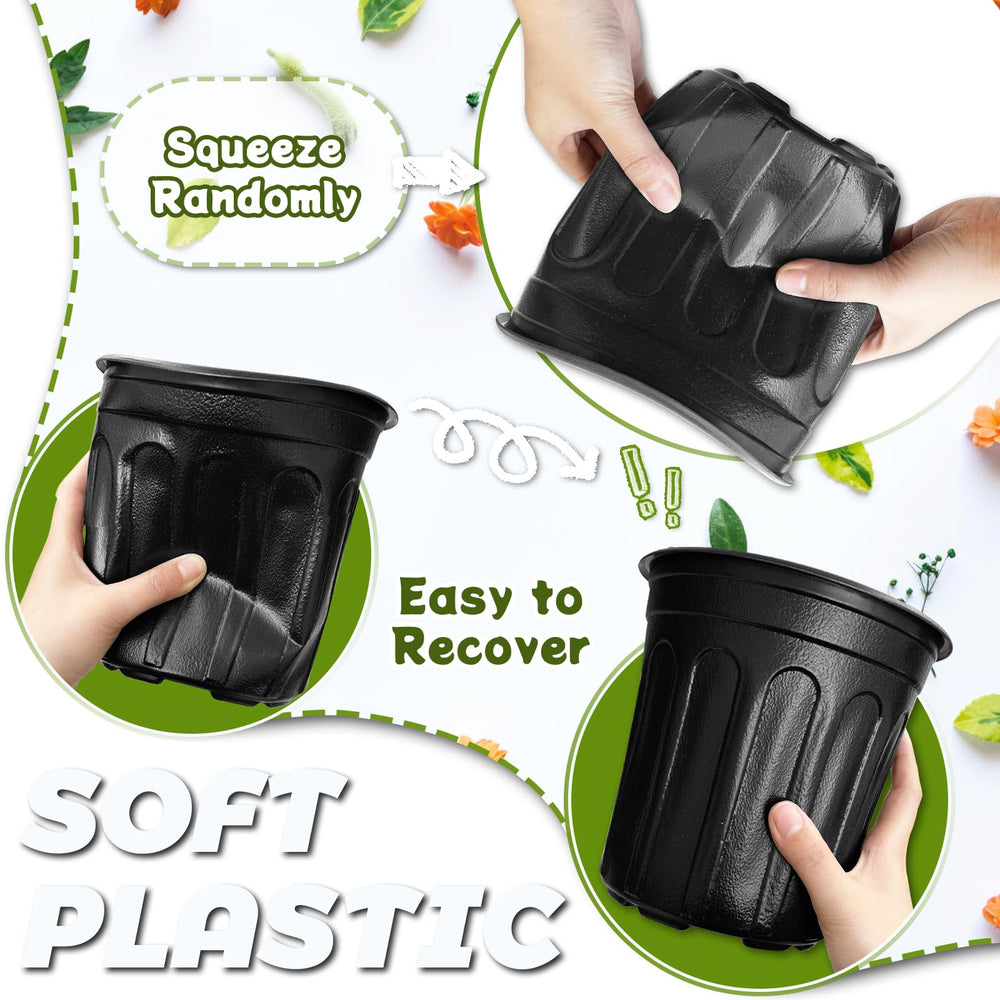 Side view of OJYUDD 1-gallon nursery pot with saucer