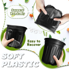 Side view of OJYUDD 1-gallon nursery pot with saucer