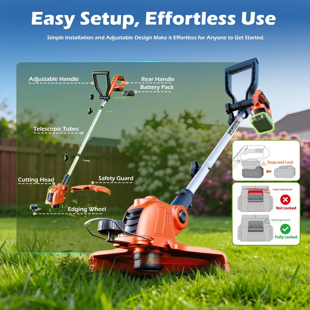 Side view of OKIE HOME Weed Wacker showing handle