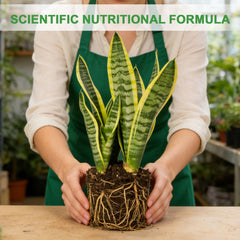 Side view of Omitgoter Organic Snake Plant Potting Soil 1QT package