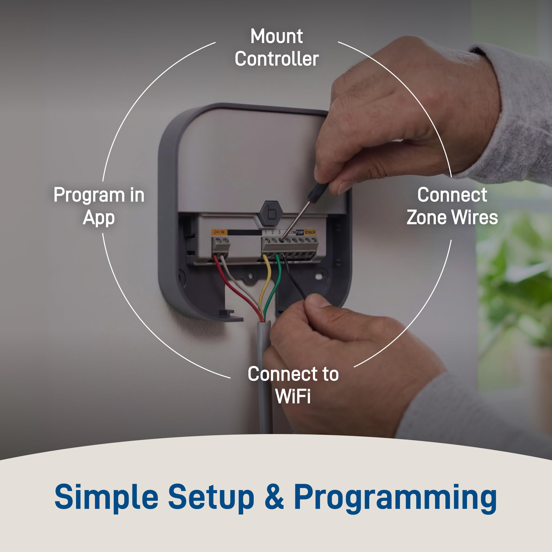 Side view of Orbit B-hyve Indoor Smart Sprinkler Controller