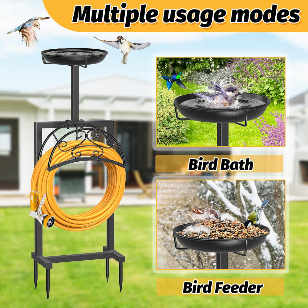 Side view of Ouinis Garden Hose Holder showing stability features