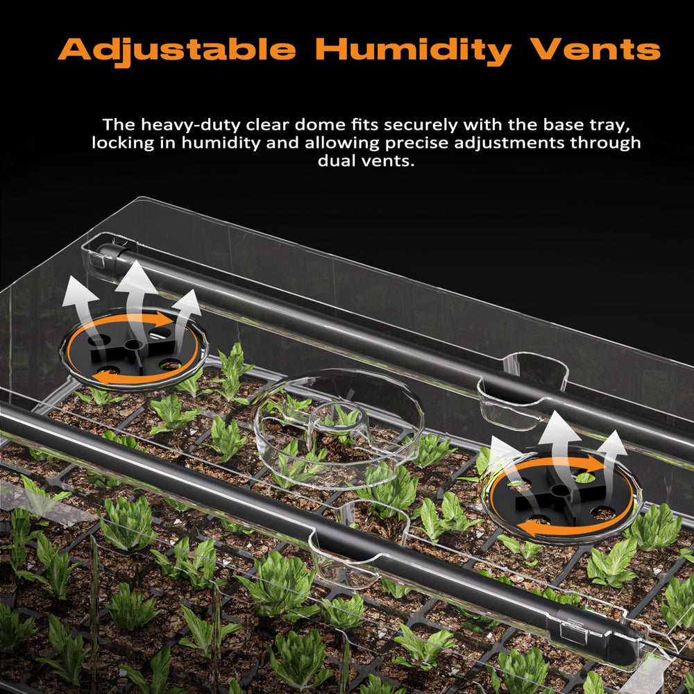 Side view of Patigrow 60-cell seed tray in black